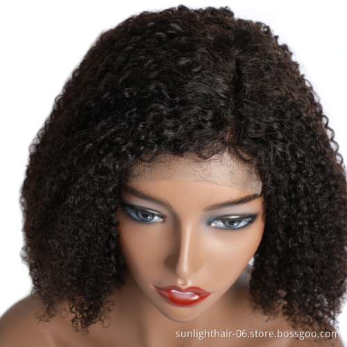 Brazilian afro Kinky Curly Human Hair Wigs 4x4 Lace Front Wig Sunlight Natural Pre Plucked Remy Hair Lace Wigs For Black Women